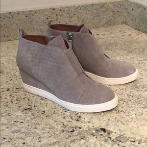 Gray Suede Paolo Wedge Sneakers